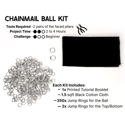 DIY Chainmail Ball Kit | Craft a Metal Desk Toy from Included Supplies and Printed Tutorial with this Beginner DIY Chainmaille Kit - image2
